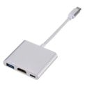 3v1 Redukcia USB-C na HDMI USB 3.0 a USB-C Napájací Adaptér 4K Prevodník Video a Dáta Dĺžka 15 cm Pre MacBook Tablet Notebook TV 3