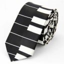 Tunn unisex slips med pianomotiv 145 x 5 cm Snygg musikslips Modern smal slips Elegant accessoar för musiker, konserter och högtidliga evenemang 1