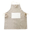 A zástera de cozinha em algodão para mulheres com avental e grande bolso Padrão xadrez Laço no pescoço Laço na cintura Dimensões 67 x 61,5 cm 3
