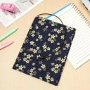 A5 Fabric Book Sleeve with Yellow Flower Pattern, Protective Cover for Books with Bookmark and Tying, Washable Cover for Notebook or Diary 3