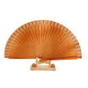 Abanico plegable chino de 23 cm, tradicional oriental, de papel y madera, accesorio decorativo para disfraces y representaciones. 5