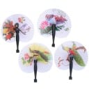 Abanico plegable chino de papel con impresión de pájaros y flores Abanico manual circular para refrescarse en el calor Diseño aleatorio Dimensiones 22 4