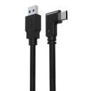 Abgewinkeltes Verbindungskabel USB 3.0 auf USB-C 3.1 M/M 5 m 2