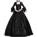Abiti da ballo medievali per donna con maniche a campana e scollatura quadrata con pizzo e gonna ampia per eventi in costume e servizi fotografici 3