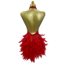 Abiti da donna corti con strass, perle e piume senza spalline con scollatura halter per balli, feste ed eventi serali 6