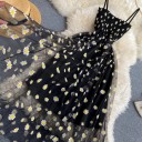 Abiti da donna in rete con margherite e corpino elastico con gonna a strati per l'estate taglia universale 10
