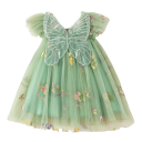 Abiti da principessa estivi per bambine con ali di farfalla e ricamo di fiori con gonna in tulle per i più piccoli per feste e servizi fotografici 2