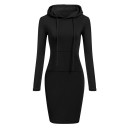 Abiti in felpa con cappuccio e tasca a marsupio Taglio sportivo morbido Maniche lunghe Materiale morbido Per casa e fuori Autunno primavera Outfit streetwear 5