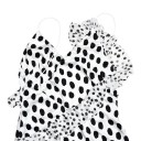 Abiti lunghi da donna con spalline sottili, scollatura a V e volant con fiore e schiena profondamente scoperta in bianco con pois neri 11