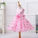 Abitino da bambina con fiori e rosa J1282 3