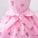 Abitino da bambina con fiori e rosa J1282 9