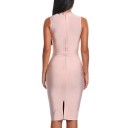 Abito da donna a tubino con colletto alto senza maniche Taglio aderente Lunghezza al ginocchio Zip e spacco sul retro Poliestere con spandex 10