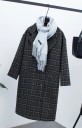 Abrigo de cuadros de invierno para mujer J1849 6