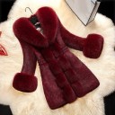 Abrigo de piel sintética para mujer P2412 1