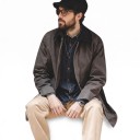 Abrigo impermeable para hombre con cuello de pana y botones, forrado y con bolsillos laterales, abrigo marrón hasta la mitad del muslo, corte recto 3