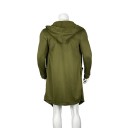 Abrigo largo con capucha para hombre, abrigo asimétrico para la ciudad, holgado, ropa de calle, moda urbana, abrigo de manga larga con cremallera sin cierre 3