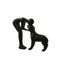 Abstract Plastic Figurine Featuring a Man and Dog 9 x 10.6 cm Modern Art for Interior Decoration 1