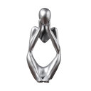 Abstracte beeldje 6 x 5 x 13 cm Zittende figuur die nadenkt Moderne decoratie voor op tafel Designbeeldje van hars 5