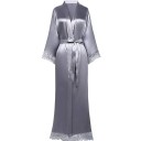 Accappatoio da donna con pizzo Accappatoio elegante e leggero con effetto seta Chiusura con lacci Accappatoio lussuoso e comodo 8