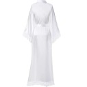 Accappatoio da donna con pizzo Accappatoio elegante e leggero con effetto seta Chiusura con lacci Accappatoio lussuoso e comodo 2