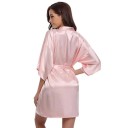 Accappatoio da donna in satin Leggero accappatoio elegante con cintura in vita a cordoncino Poliestere morbido per un comodo utilizzo domestico e relax 3