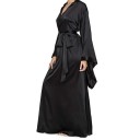 Accappatoio da Donna Leggero accappatoio comodo in poliestere Chiusura in vita con cordino Accappatoio elegante per donne Materiale morbido e traspirante 4