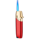 Accendino a getto in metallo ricaricabile a gas butano Fiamma blu Accendino resistente al vento con serbatoio del combustibile visibile monocolore 2