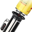 Accendino a getto in metallo ricaricabile a gas butano Resistente al vento fiamma regolabile Serbatoio del carburante visibile 3