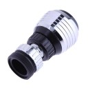 Accesorio giratorio para grifo 360° Cabeza articulada para dirigir el flujo de agua Rosca Plateado con elementos negros 8