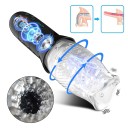 Accessoire de massage vibrant rotatif et aspirant pour hommes avec picots, 10 modes de stimulation, tête en silicone transparente et étanche, et emballage discret 7