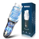 Accessoire de massage vibrant rotatif et aspirant pour hommes avec picots, 10 modes de stimulation, tête en silicone transparente et étanche, et emballage discret 8