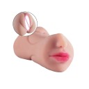 Accessoire de masturbation 3 en 1 en silicone en forme de bouche, vagin et anus, emballage discret, aspect réaliste, silicone flexible 1