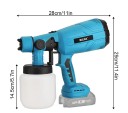 Accu elektrische spuitpistool voor verf 800 ml 29 x 28 x 14,5 cm Zonder batterij Spuitpistool voor het schilderen van muren, hout en metaal 2
