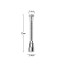 Acessório rotativo para torneira de cozinha 20 × 2,2 × 2,4 cm com mangueira flexível e arejador em aço inoxidável extensível universal 3