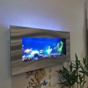 Acquario a parete 90 x 12 x 44,5 cm Serbatoio da parete per pesci in vetro temperato Acquario ultrafine moderno Installazione facile 2