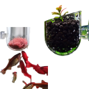 Acrylblumentopf für das Aquarium 3,8 x 4 cm Pflanzentopf mit Saugnapf Dekorativer Halter für Wasserpflanzen Pflanzentopf aus Glas 5