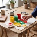 Acrylfarben Set 12 Stück Fläschchen 50 ml Ungiftige wasserbasierte Formel Für Leinwand Holz Glas Porzellan sowie Wände und kreative DIY Projekte 6