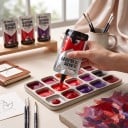 Acrylic Paints in Pouches Set of 12 Screw Cap 100 ml Bright Shades for Artists For Canvas Wood and Stone Crafting and DIY Projects 13