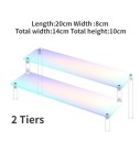 Acrylic Stand 2 Levels 20 × 8 × 14 × 10 cm Pink Organiser for Figures Perfumes Jewellery Display Shelves for Collectibles 2