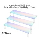 Acrylic Stand 3 Levels 30 × 8 × 15 × 20 cm Pink Organiser for Figurines Perfumes Jewellery Multi-Tier Display Shelf for Collectibles 2
