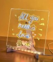 Acrylic Transparent Drawing Board 15 x 15 cm LED Light-Up Erasable Children's Board with Stand and 7 Coloured Markers 1