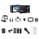 Action Camera Ultra HD 4K 30fps WiFi Custodia Impermeabile 2" Display Obiettivo Grandangolare 140° Telecamera Subacquea Registrazione Sportiva 2