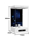 Acvariu pentru betta cu lumină LED și încălzire 11,4 x 12,9 x 20,5 cm Acvariu modern pentru pești de luptă Rezervor elegant cu iluminare 4
