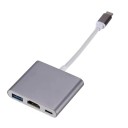 Adaptador 3 en 1 USB-C a HDMI Adaptador de corriente USB 3.0 y USB-C Convertidor 4K Vídeo y datos Longitud 15 cm Para MacBook Tableta 2
