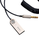 Adaptador de áudio para automóvel Bluetooth 5.0 15,8 x 5,5 x 2,5 cm Cabo sem fios com USB e jack de 3,5mm Transmissor e receptor AUX para rádio de carro 2