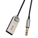 Adaptador de áudio para automóvel Bluetooth 5.0 15,8 x 5,5 x 2,5 cm Cabo sem fios com USB e jack de 3,5mm Transmissor e receptor AUX para rádio 4