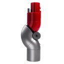 Adaptador de encaixe rápido com cotovelo flexível a 90° vermelho e cinza ABS para Dyson V7 V8 V10 V11 V15 acessórios peças de substituição 4