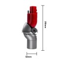 Adaptador de encaixe rápido com cotovelo flexível a 90° vermelho e cinza ABS para Dyson V7 V8 V10 V11 V15 acessórios peças de substituição 5