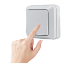 Adaptador de enchufe de la UE, interruptor de pared blanco, interruptor de la UE, interruptor clásico de plástico ignífugo, interruptor de encendido 2