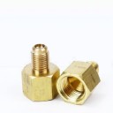 Adaptador de latão para ar condicionado com roscas SAE Fêmea e macho com tamanho de rosca diferente Hexágono para aperto com chave Embalagem 2 un. 2